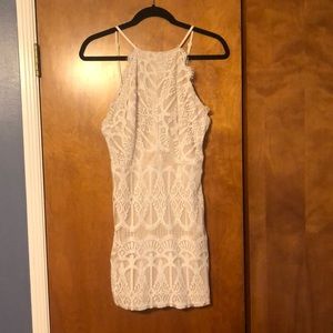 Tobi white lace mini dress size L